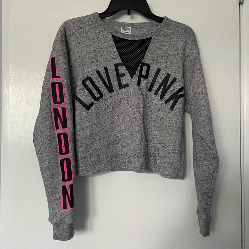 PINK | Longsleeve Croptop Gray Size S London